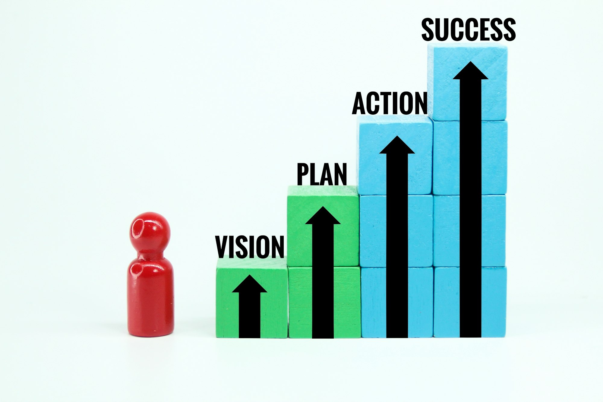 ladder with arrows the concept of growth or step to success. Business growth