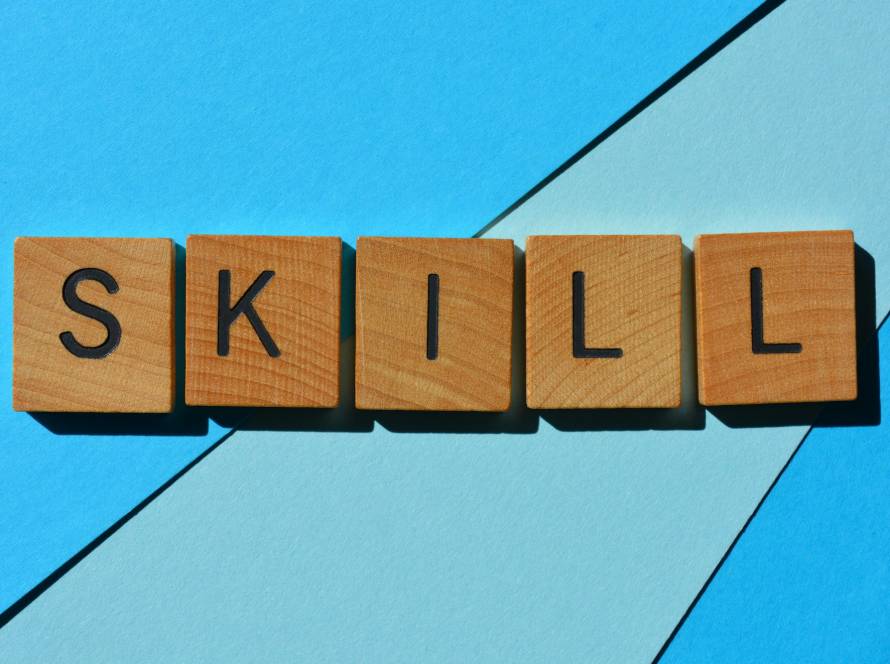 Skill, word as banner headline